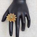 Lushkara Intricate Gold Floral Ring
