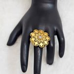 Lushkara Intricate Gold Floral Ring