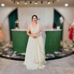 Lushkara Ivory Gold Pleated Lehenga