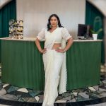 Lushkara Ivory Lace Saree