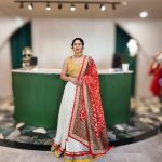 Lushkara Ivory Red, Yellow And White Traditional Lehenga