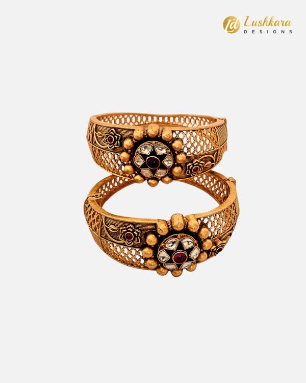 Lushkara Kundan Cuff Bracelet - Image 2