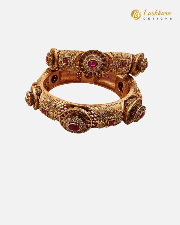 Lushkara Kundan Openable Bangle - Image 2