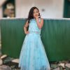 Lushkara Light Blue Girls' Lehenga Set - Image 2