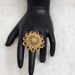 Lushkara Luxurious Red Gemstone Floral Ring
