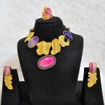 Lushkara Modern Abstract Gemstone Necklace Set