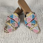 Lushkara Multicolor Geometric Beaded Slip-On Shoes