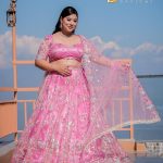 Lushkara Pink Sequin and Pearl Embroidered Lehenga with Heavy Laces & Latkans