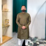 Lushkara Olive Green Kurta for Men