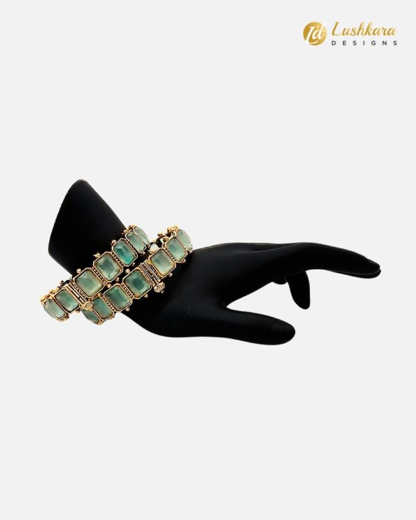 Lushkara Openable Bangle With Square Stone - Image 2