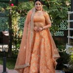 Lushkara Orange Raw Silk Lehenga with Round Neck Blouse Sequin Embroided - With Heavy Laces