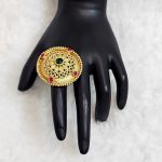 Lushkara Ornate Gold Filigree Gemstone Ring