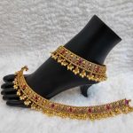 Lushkara Ornate Gold and Ruby Anklets