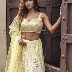 Lushkara Pastel Lehenga Light Yellow