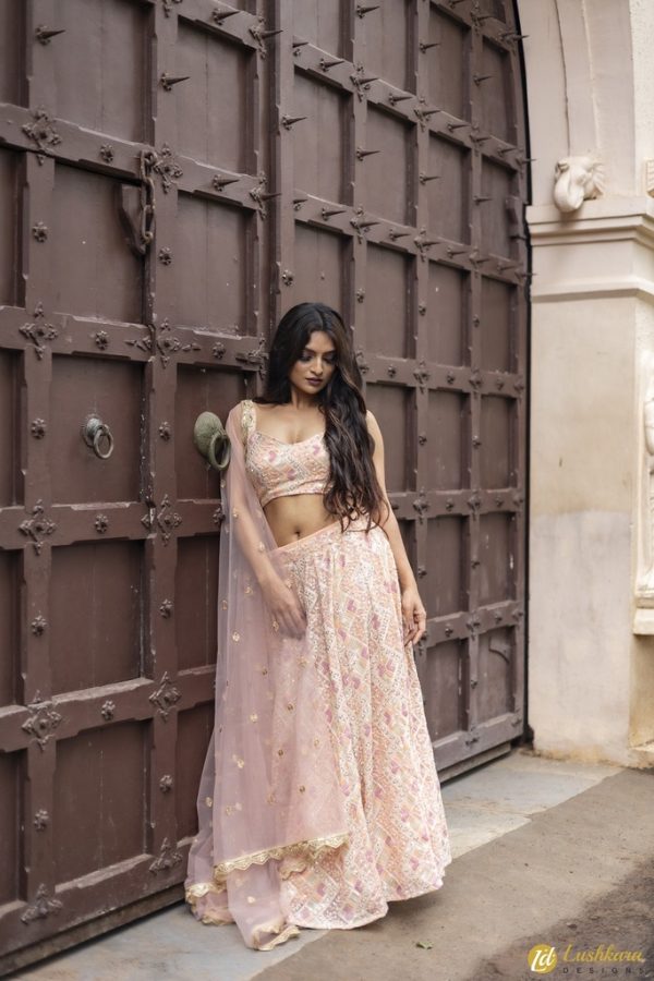 Lushkara Pastel Lehenga Peach - Image 2