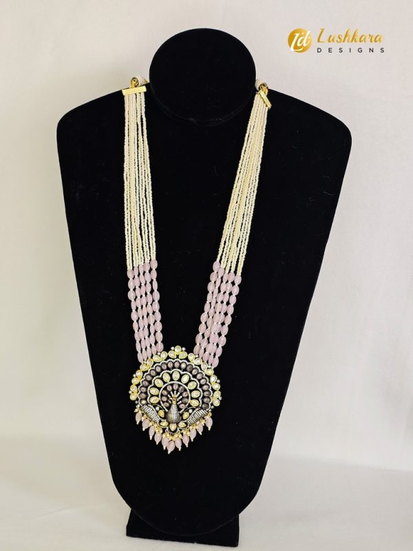 Lushkara Peacock Pote Necklace with Earring Set