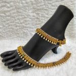 Lushkara Pearl and Gold Beaded Anklets