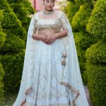 Lushkara Ivory Handwork Floral Sequined Lehenga with Heavy Worked Dupatta