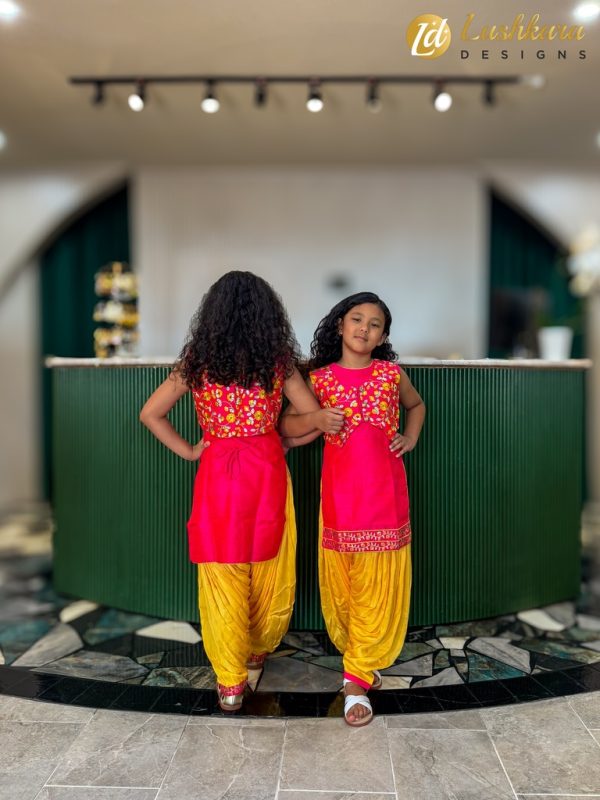Lushkara Red & Yellow Girls' Patiala Suit - Image 3