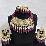 Lushkara Regal Plum Kundan Pearl Choker Set