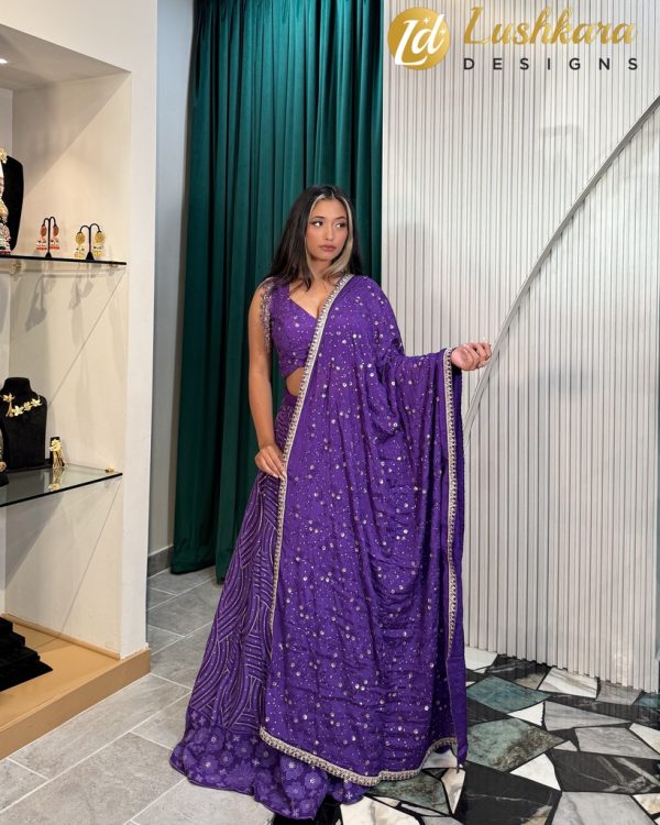 Lushkara Royal Purple Lehenga: A Glamorous Statement