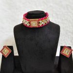 Lushkara Ruby Square Kundan Choker Set