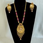 Lushkara Ruby and Diamond Long Haar with Earring Set
