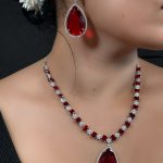 Lushkara Scarlet Elegance Neckset: Bold & Radiant