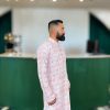 Lushkara Soft Pink Printed Kurta for Men - Image 2