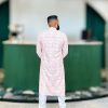 Lushkara Soft Pink Printed Kurta for Men - Image 4