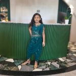 Lushkara Teal Green Girls' Dhoti Salwar Kameez Set