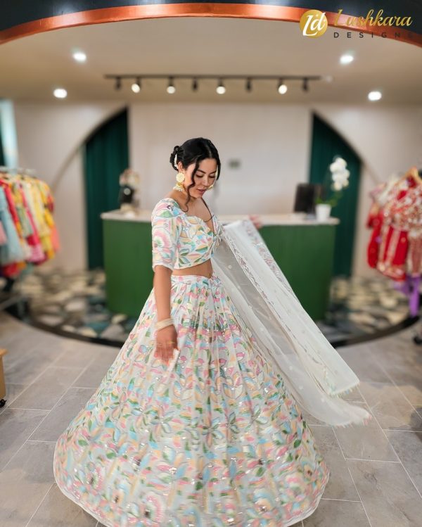 Lushkara Vibrant Floral Lehenga Set - Image 3