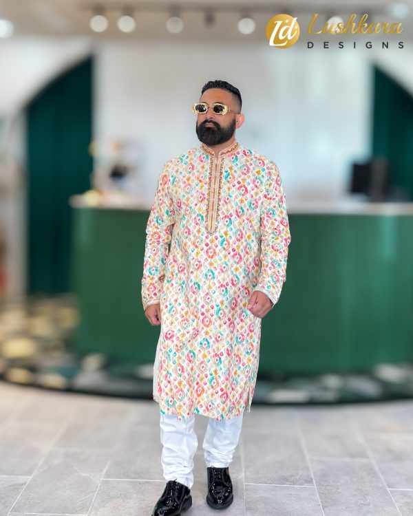 Lushkara Vibrant Multicolor Festive Kurta for Men