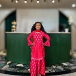 Lushkara Vibrant Pink and White Floral Printed Outfit for Girls