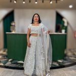 Lushkara White and Gold Embroidered Lehenga Set