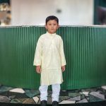 Lushkara Yellow and White Kids' Kurta Set