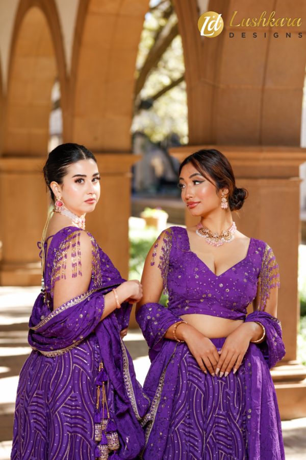 Lushkara Royal Purple Lehenga: A Glamorous Statement