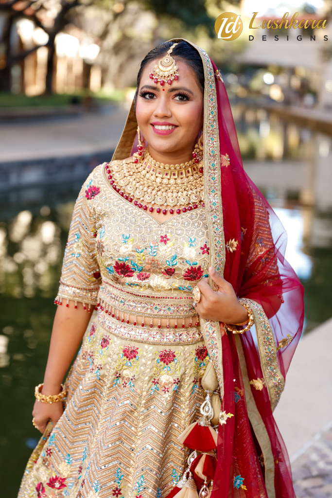 Lushkara Designs Golden Majesty Bridal Lehenga