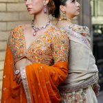Lushkara Vibrant Orange and Multicolor Embroidered Lehenga Set