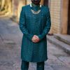 Lushkara Emerald Majesty Sherwani with Luxe Embellishments