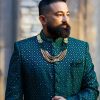 Lushkara Emerald Majesty Sherwani with Luxe Embellishments