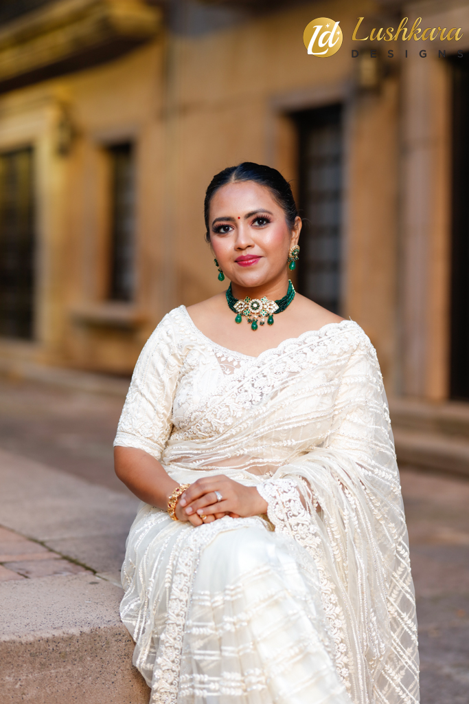 Lushkara Designs Ivory Grace Saree