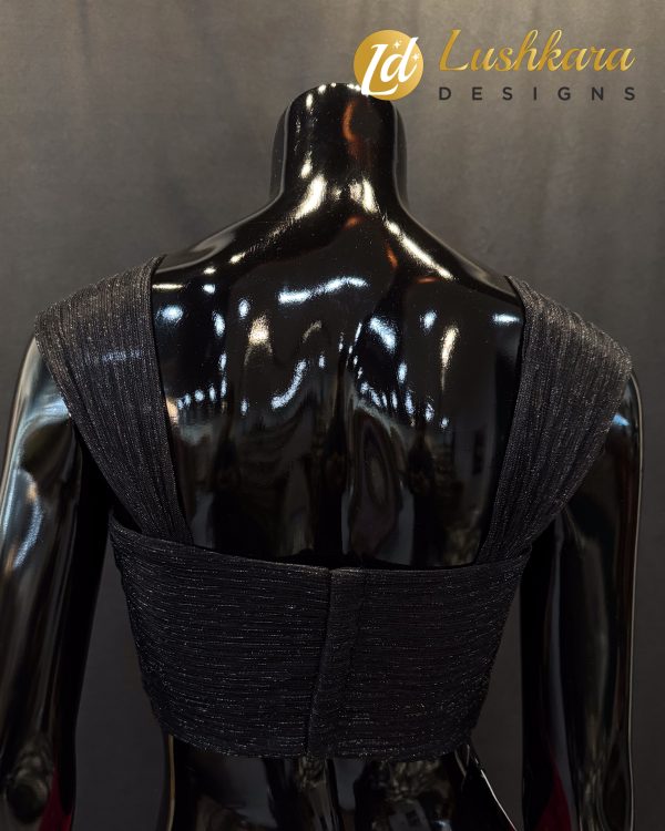Lushkara Shiny Black Blouse - Image 2