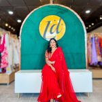 Lushkara Vibrant Red Ruffled Saree