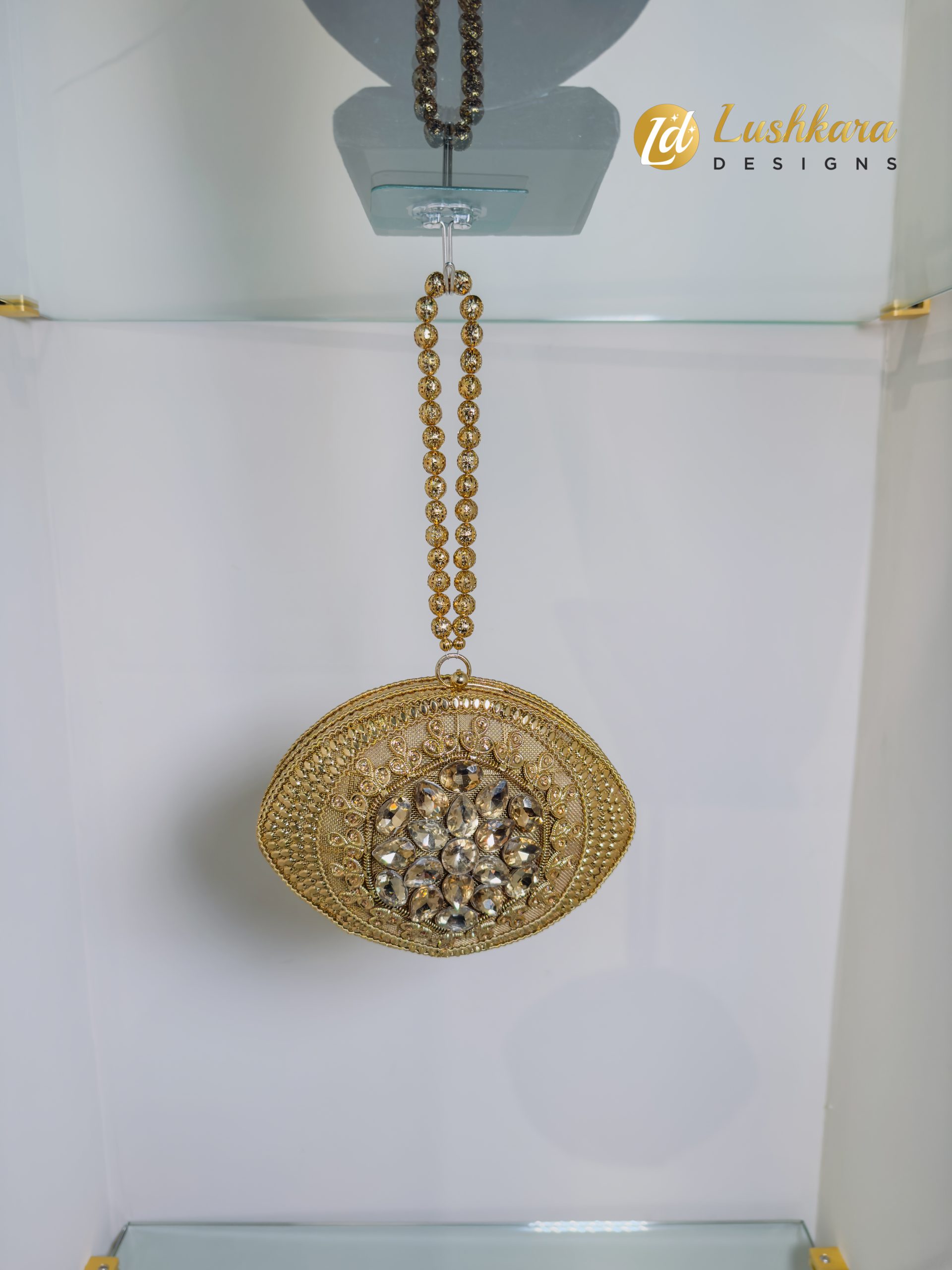 Lushkara Gold Kundan Studded Potli Bag