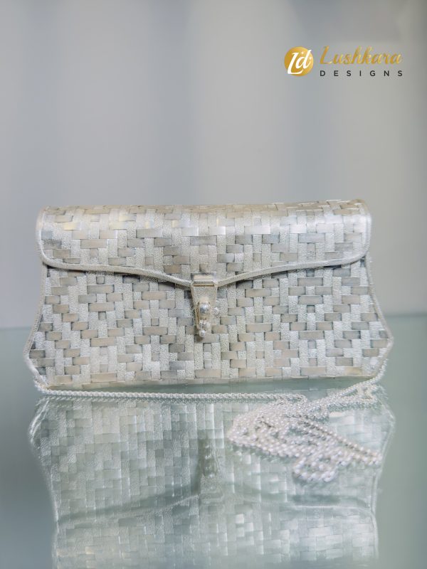 Lushkara Pure Silver Woven Clutch