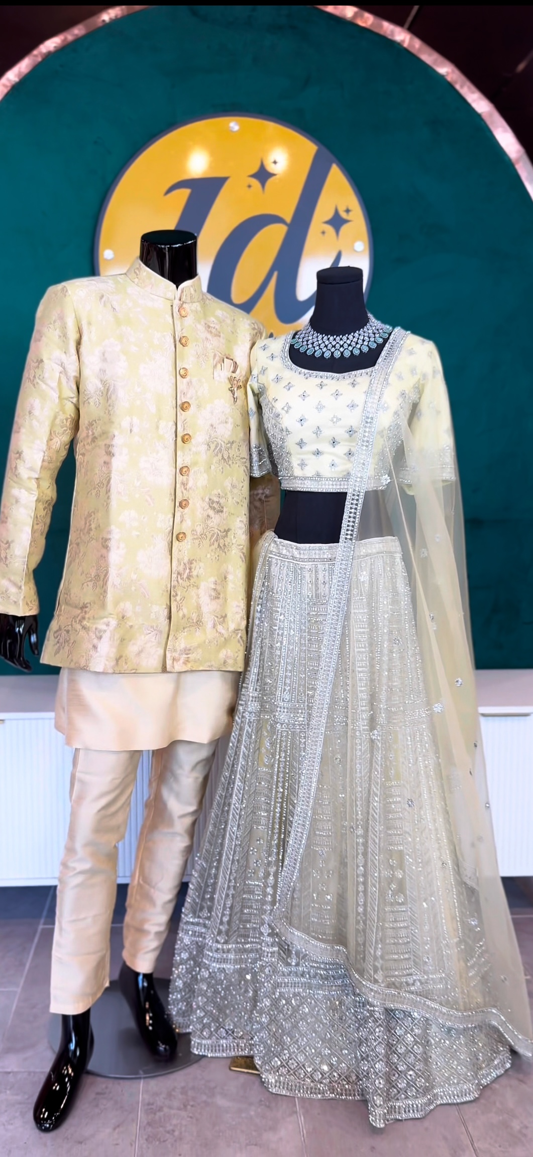 Lushkara Designs Lemon Yellow Elegance Lehenga