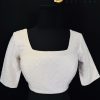 Lushkara Elegant White Embroidered Blouse with Subtle Sequin Detailing