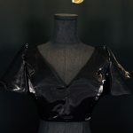 Luskara Sleek Black Satin Blouse with Flared Sleeves