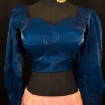 Lushkara Blue Satin Blouse with Sweetheart Neckline